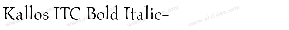 Kallos ITC Bold Italic字体转换
